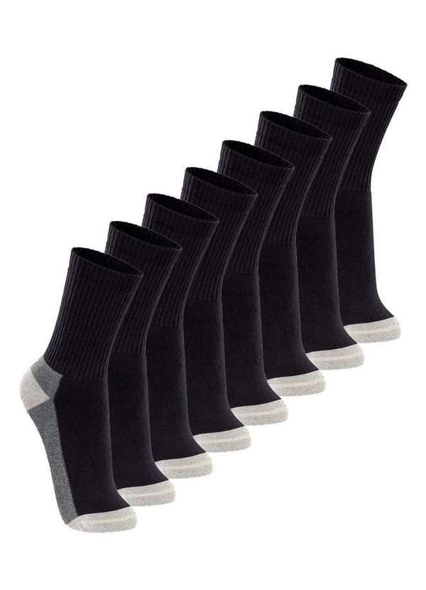 Lupo - Kit com 8 pares de Meias Esportiva Cano Longo Lupo 3250-002 Preto