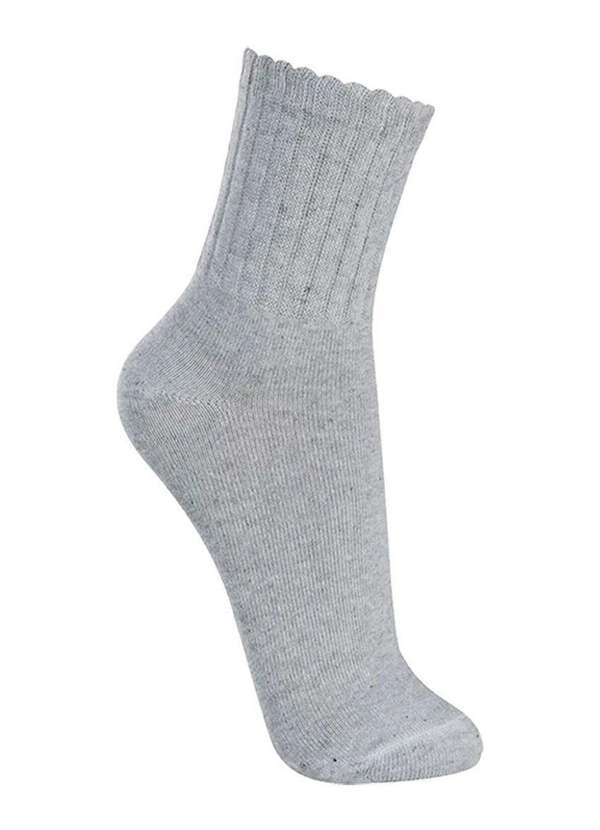 Lupo - Kit com 8 pares de Meias Esportiva Cano Médio Lupo 3290-009 Branco-Cinza 3