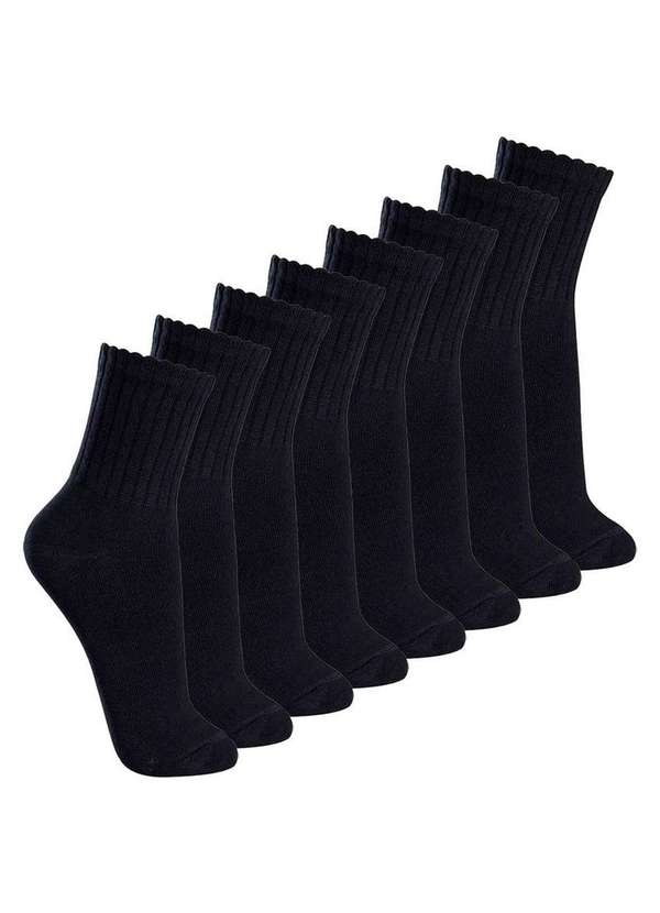 Lupo - Kit com 8 pares de Meias Esportiva Cano Médio Lupo 3290-009 Preto
