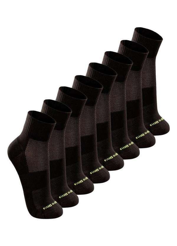 Lupo - Kit com 8 pares de Meias Esportiva Cano Médio Lupo 3360-002 Preto