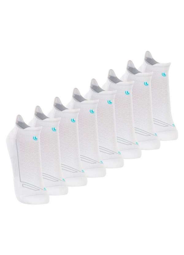 Lupo - Kit com 8 pares de Meias Performance Running Lupo 3276-002 Branco