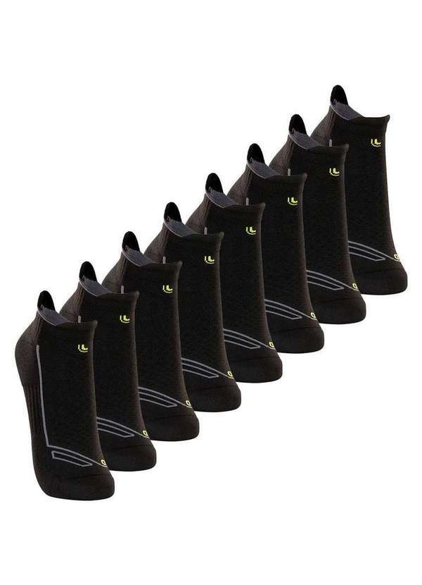 Lupo - Kit com 8 pares de Meias Performance Running Lupo 3276-002 Preto