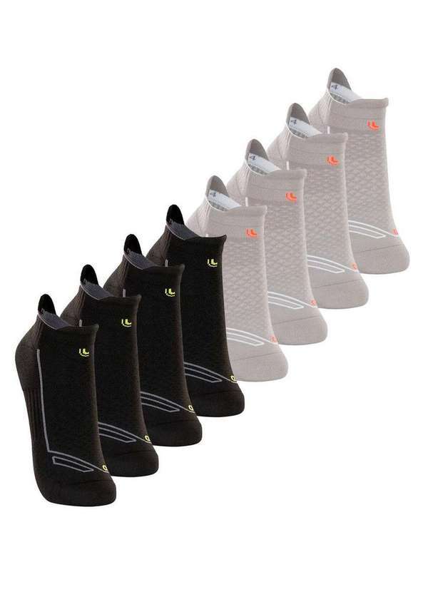 Lupo - Kit com 8 pares de Meias Performance Running Lupo 3276-002 Preto-Medium-Grey