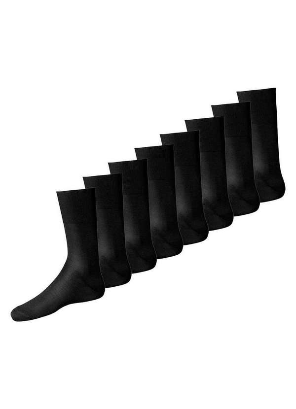 Lupo - Kit com 8 pares de Meias Social Lupo 1100-011/049 Preto