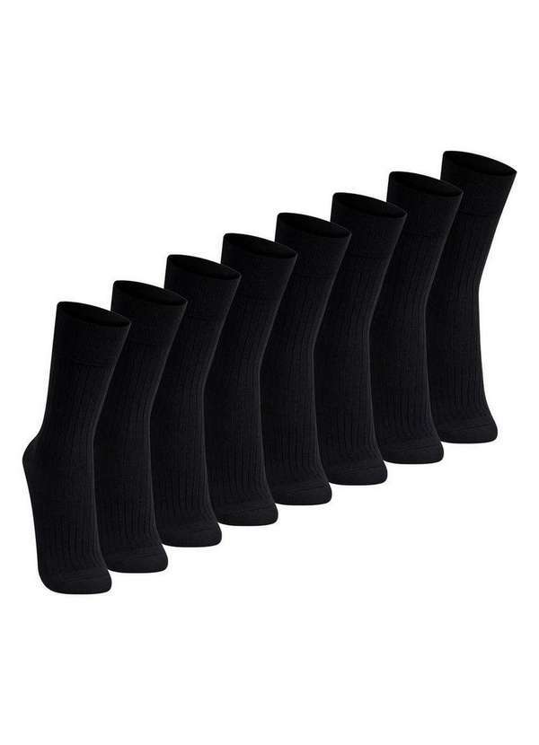 Lupo - Kit com 8 pares de Meias Social Lupo 1795-004 Preto