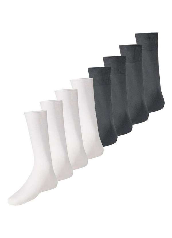 Lupo - Kit com 8 pares de Meias Social Meianyl 6002-001 Branco-Grafite