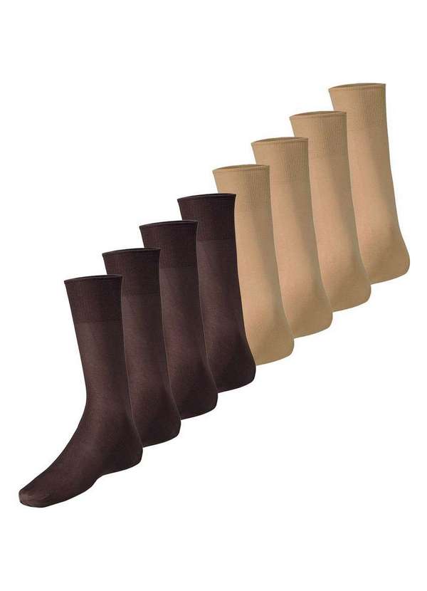 Lupo - Kit com 8 pares de Meias Social Meianyl 6002-001 Café-Bege