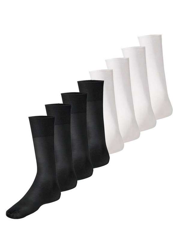 Lupo - Kit com 8 pares de Meias Social Meianyl 6002-001 Preto-Branco