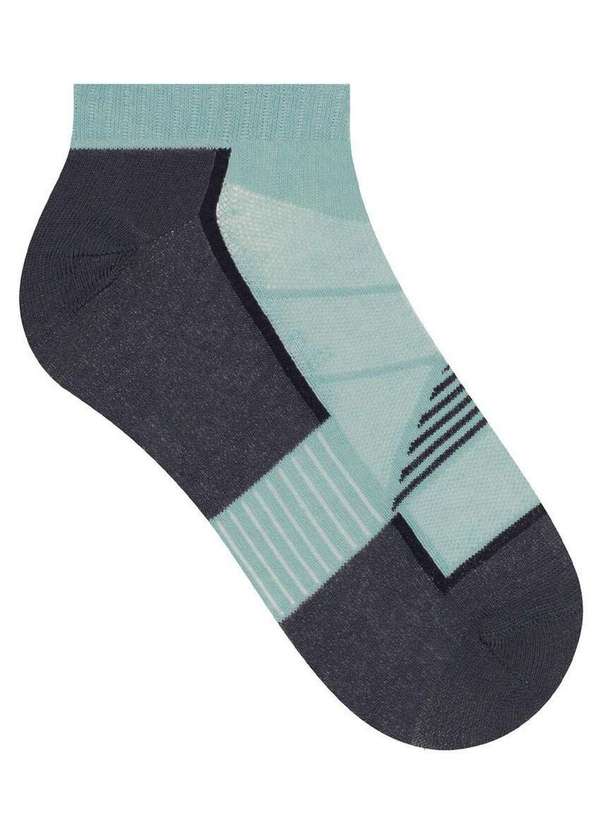 Selene - Meia Esportiva Cano Curto Selene 4030-001 502-Verde-Seco-Grafite