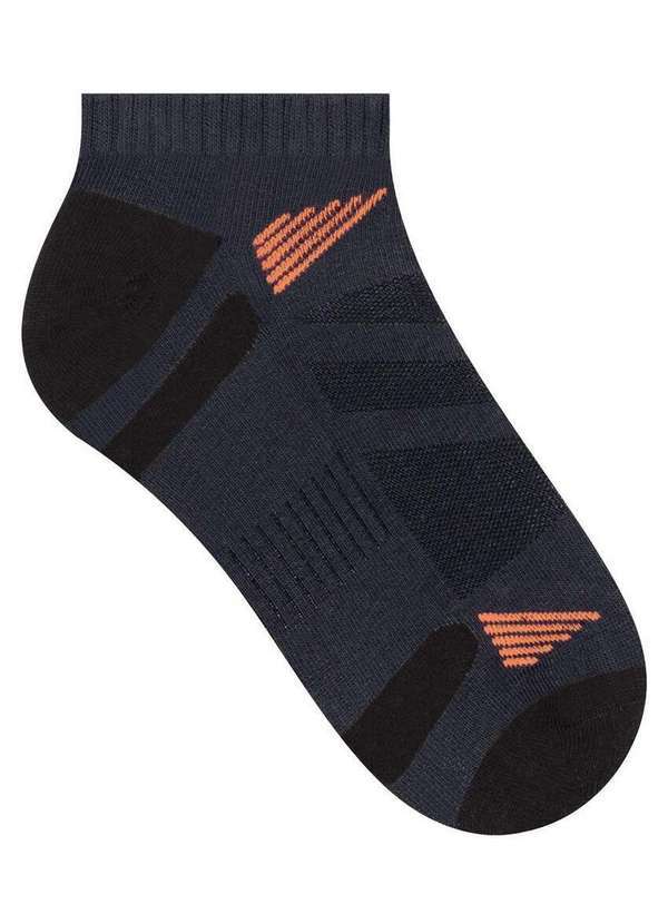 Selene - Meia Esportiva Cano Curto Selene 4030-001 503-Grafite-Preto