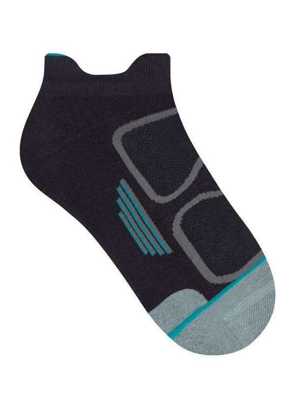 Selene - Meia Esportiva Cano Curto Selene 4390-001 583-Grafite-Mescla-Verde-Seco