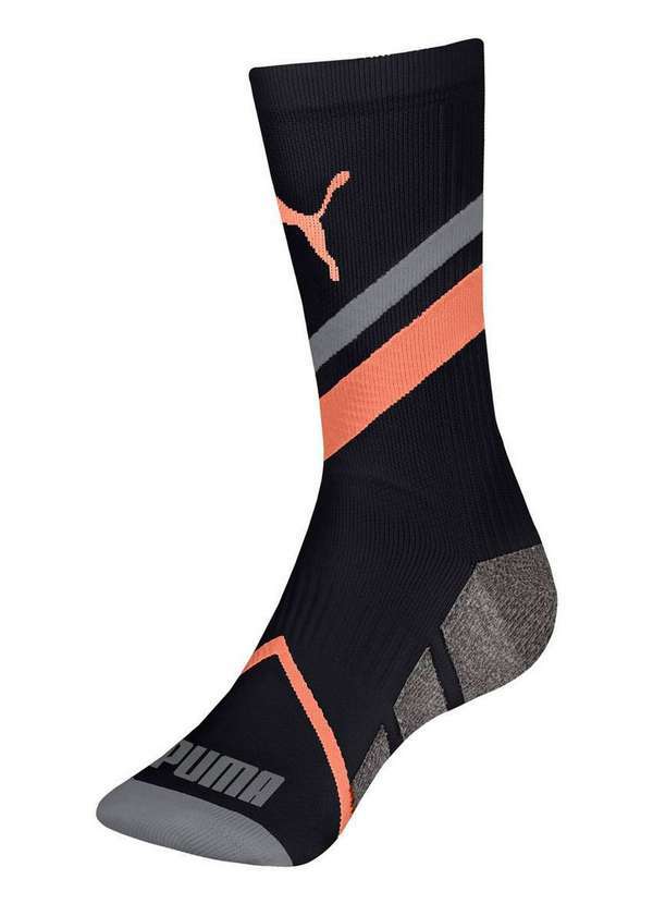 Puma - Meia Esportiva Cano Longo Puma 4425-001/002 575-Grafite-Preto-Mescla