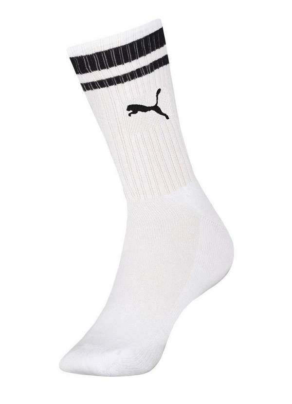 Puma - Meia Esportiva Cano Longo Puma 4695-001 504-Branco-Preto