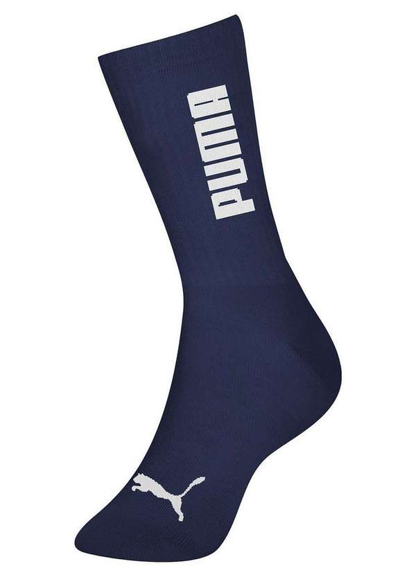 Puma - Meia Esportiva Cano Longo Puma 4535-004 603-Marinho-Branco