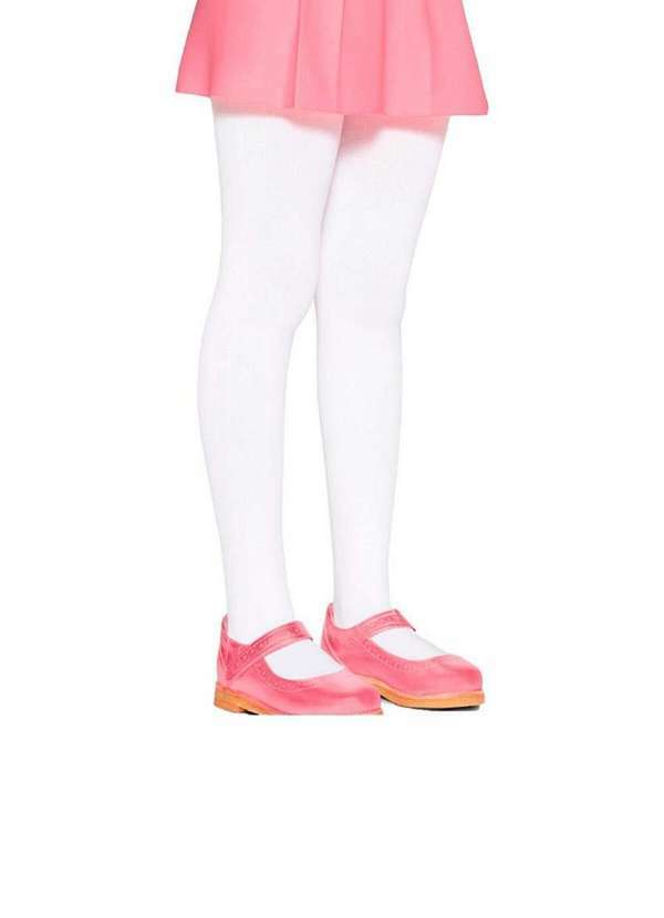 Lupo - Kit com 3 Meias Calças Infantil Fio 80 Opaca Lobinha 2576-001 Branco-Preto 2