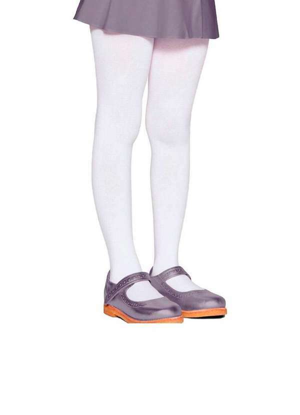 Lupo - Kit com 6 Meias Calças Infantil Fio 80 Opaca Lobinha 2526-001 Branco 2