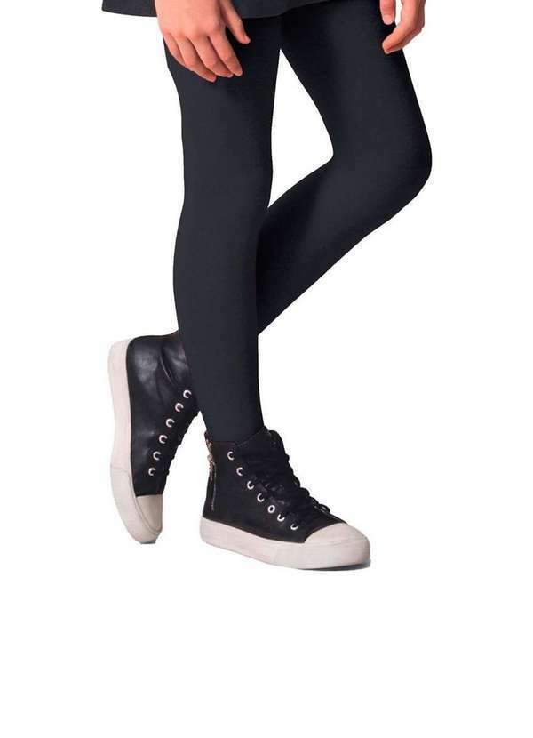 Selene - Kit com 6 Meias Calças Infantil Fio 80 Opaca Selene 9555-001 Preto-Branco 2