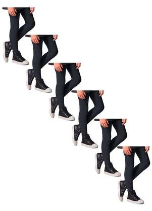 Kit com 6 Meias Calças Infantil Fio 80 Opaca Selene 9555-001 - SELENE