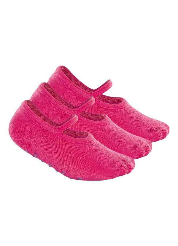 Lupo - Kit 3 pares de Sapatilhas Bebê Antiderrapante Lupo 2027-004 Rosa