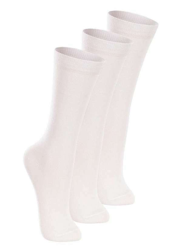 Lupo - Kit 3 pares de Meias 3/4 Infantil Lupo 2670-047 Branco