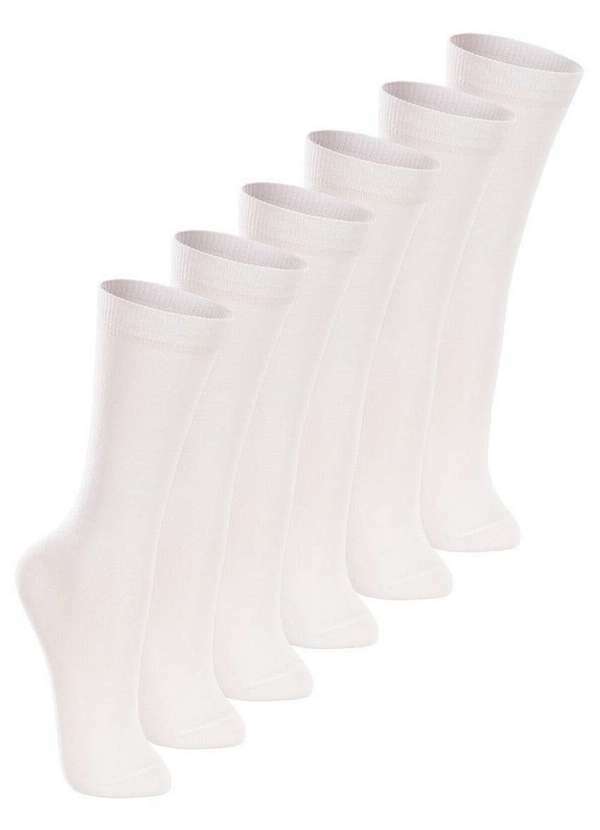 Lupo - Kit 6 pares de Meias 3/4 Infantil Lupo 2670-047 Branco