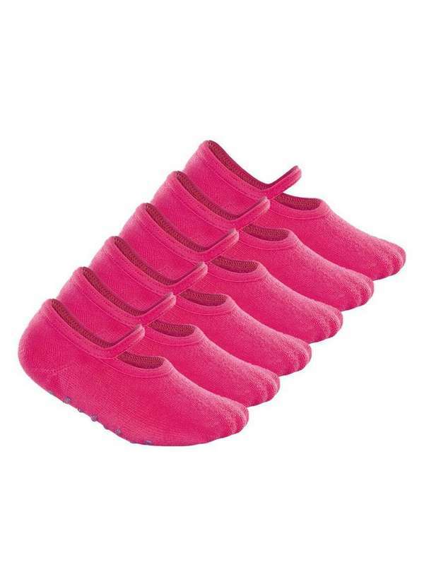 Lupo - Kit 6 pares de Sapatilhas Bebê Antiderrapante Lupo 2027-004 Rosa