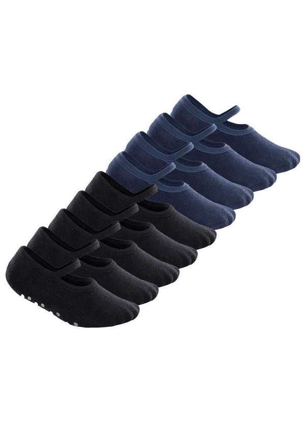 Lupo - Kit 9 pares de Sapatilhas Bebê Antiderrapante Lupo 2027-004 Preto-Azul