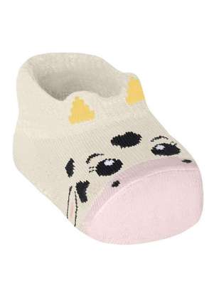 Sapatilha Bebê Selene 1950-001 824-Marfim-Rosa-Chá Meias Sao Jorge