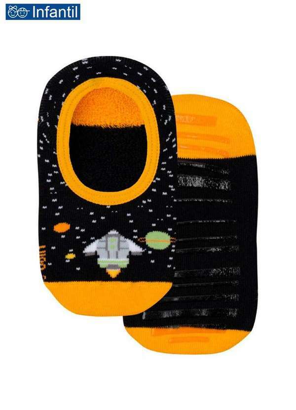 Lupo - Sapatilha Infantil Antiderrapante Lupo 2628-026 9980-Preta
