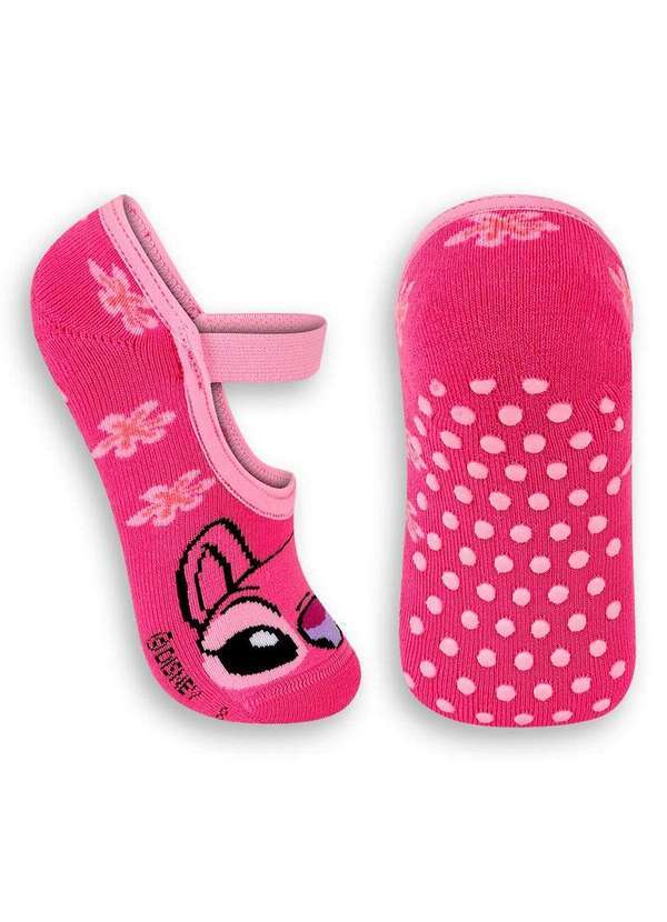 Disney - Sapatilha Infantil Antiderrapante Stitch Lupo 2438-002 5180-Rosa