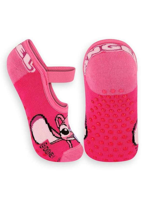Disney - Sapatilha Infantil Antiderrapante Stitch Lupo 2438-003 5450-Rosa-Fruti