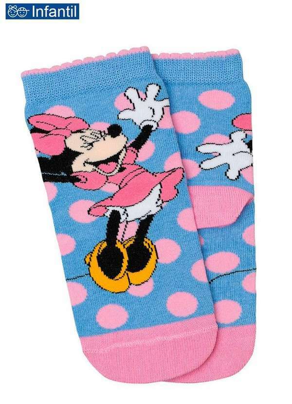 Disney - Meia Infantil Cano Médio Minnie Mouse Lupo 2300-234 2140-Azul