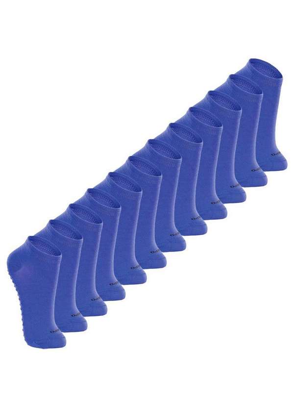 Lupo - Kit 12 pares de Meias Infantil Antiderrapante Lupo 2911-003 Azul