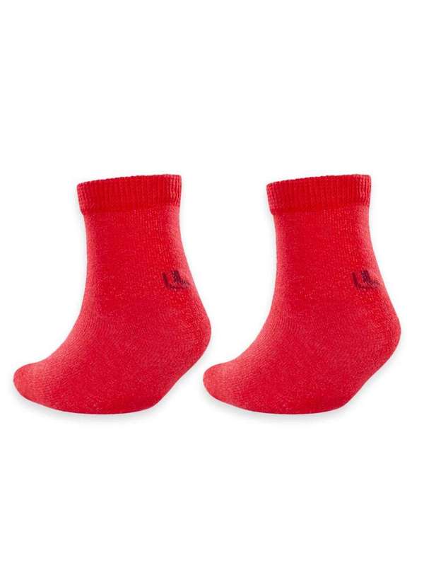 Lupo - Kit 2 pares de Meias Bebê Cano Médio Lupo 2005-088 0906-Vermelho 2