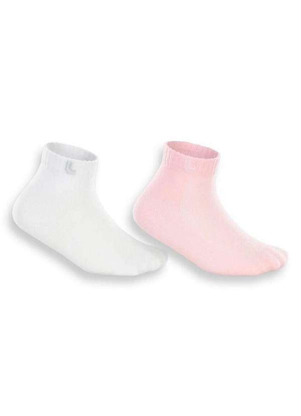 Lupo - Kit 2 pares de Meias Bebê Cano Médio Lupo 2025-088 0902-Branco-Rosa