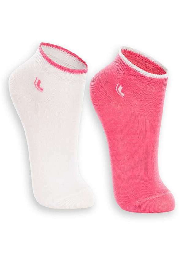 Lupo - Kit 2 pares de Meias Infantil Cano Curto Lupo 2835-088 0904-Branco-Rosa