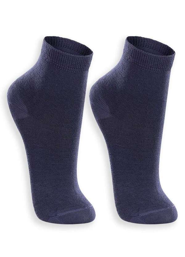 Lupo - Kit 2 pares de Meias Infantil Cano Médio Lupo 2830-088 0903-Marinho