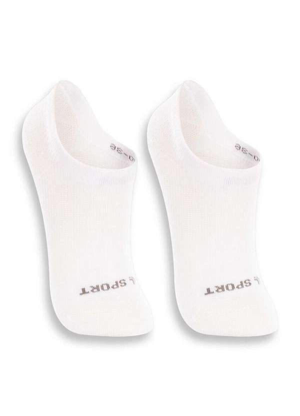 Lupo - Kit 2 pares de Meias Infantil Invisível Lupo 2170-088 0900-Branco