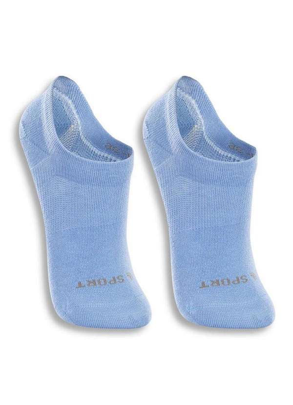 Lupo - Kit 2 pares de Meias Infantil Invisível Lupo 2170-088 0902-Azul