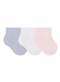 Selene - Kit 3 pares de Meias Bebê Cano Curto Selene 1150-001 999-Azul-Claro-Branco-Lilás-Claro - variação: 997-Azul-Branco-Rosa-Chá