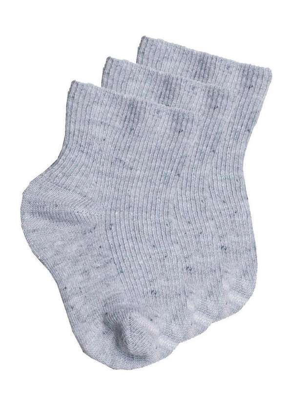 Lupo - Kit 3 pares de Meias Bebê Cano Médio Lupo 2002-002 Cinza