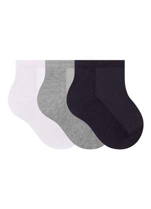 Kit 3 pares de Meias Bebê Cano Curto Selene 1940-001 - SELENE