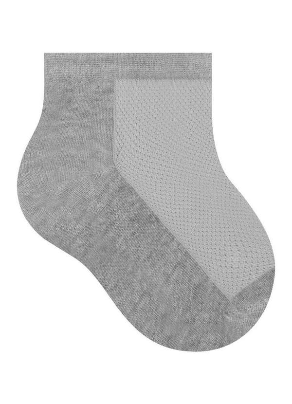 Selene - Kit 3 pares de Meias Bebê Cano Curto Selene 1940-001 999-Branco-Cinza-Mescla-Preto 3