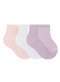 Selene - Kit 3 pares de Meias Bebê Cano Curto Selene 1940-001 995-Azul-Branco-Marinho - variação: 996-Rosa-Chá-Branco-Lilás-Claro