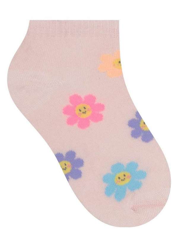 Selene - Kit 3 pares de Meias Infantil Cano Curto Selene 2315-001 998-Rosa-Chá-Branco-Azul-Claro 2