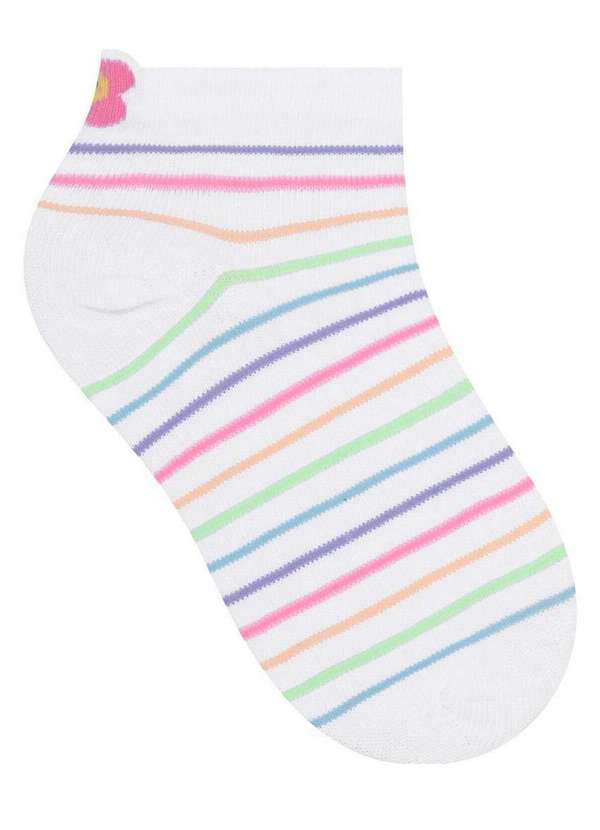 Selene - Kit 3 pares de Meias Infantil Cano Curto Selene 2315-001 998-Rosa-Chá-Branco-Azul-Claro 3