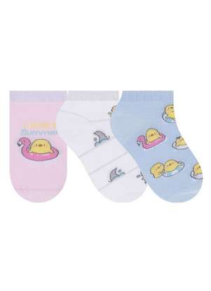 Kit 3 pares de Meias Infantil Cano Curto Selene 2315-001 - SELENE