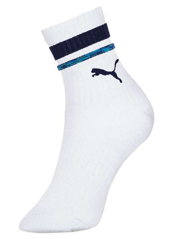 Puma - Kit 3 pares de Meias Infantil Cano Longo Puma 2720-001 978-Branco-Azul-Escuro-Marinho 2