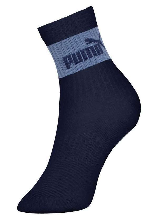 Puma - Kit 3 pares de Meias Infantil Cano Longo Puma 2720-001 978-Branco-Azul-Escuro-Marinho 4