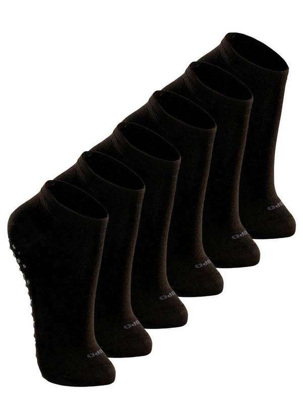 Lupo - Kit 6 pares de Meias Infantil Antiderrapante Lupo 2911-003 Preto